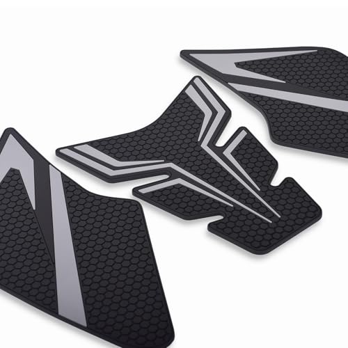 Motorcycle Non-Slip Rubber Gas Tank Pads with Knee Grips - 4-Piece Traction Side Protectors (for Suzuki Vehicle) GSX-8S (2023~) GSX-8R (2024~) (Gray) - color: Gray