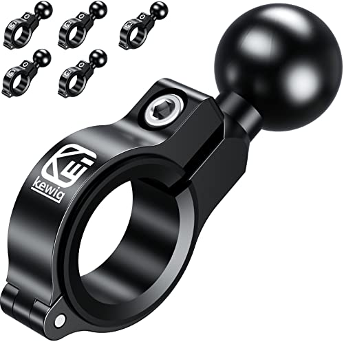 BRCOVAN 5 Pack, Aluminum Alloy Handlebar Mount Base with 1'' TPU Ball | Compatible with RAM Mounts B Size 1 Inch Ball Double Socket Arm, for Round Rail Diameter 0.5'' 0.87'' 1'' 1.125'' 1.26'' - style: R3-Set of 5