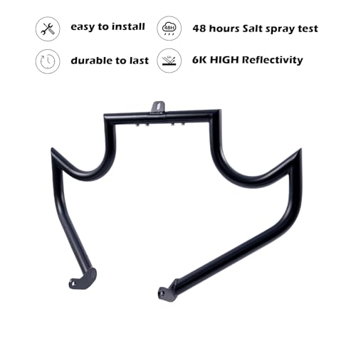 Kinglemc Crash Bar Engine Guard Highway Freeway Bar for Harley Davidson Breakout Blackline Rocker Softail Standard Custom Springer Deuce Night Train 2000-2017 (Mustache Style-Black) - color: Mustache Style-Black