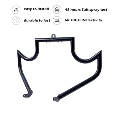 Kinglemc Crash Bar Engine Guard Highway Freeway Bar for Harley Davidson Breakout Blackline Rocker Softail Standard Custom Springer Deuce Night Train 2000-2017 (Mustache Style-Black) - color: Mustache Style-Black
