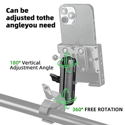 FANAUE Double Socket Arm Compatible with RAM Mount B Size Ball Head and Bike Motorcycle Phone Holder, Fits Industry All Standard 1" Ball Adapters (DA-90)