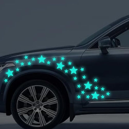 30pcs Star Vinyl Decal for Cars, High Intensity Reflective DIY Stickers for Window Bumper Mirror Laptop Decals Waterproof Night Safety Sign Car Stickers (Mint Green) - color: Mint Green