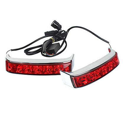 Eagle Lights Saddle-Lights Chrome Saddle Bag LED Lights for 2014 to Current Harley Davidson Touring Models - color: Chrome with Red Lens