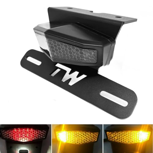 TW200 Fender Eliminator Kit - Tail Tidy Compatible with 1989-2024 TW 200 - License Plate Bracket with Rear Tail Brake Light (Smoke) - color: Smoke