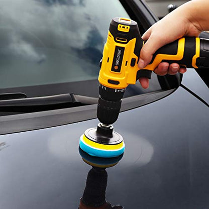 Kshineni Buffing Pads 3 Inch Car Buffer Pad, 22 Pcs Drill Polishing Kit, Polisher Pads Kit Sponge Pads Car Foam Drill for Polishing, Sanding, Waxing, Sealing Glaze - size: 3Inch-22Pcs