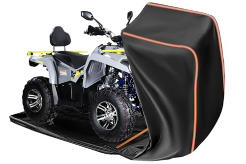 Full Enclosed ATV Covers Waterproof Outdoor Heavy Duty 4 Wheeler Cover All Season Weather Proof Quad Cover with Reflective Strips Fits ATV Length up to 104" Windproof Sunproof Dustproof - size: 7.(ATV)104"Lx53"Wx49"H