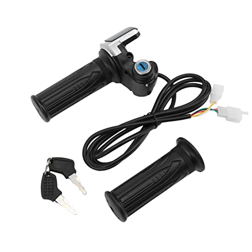 Throttle with Key Scooter Throttle Electric Bike Grip Lock Key Set with LED Indicator 48V Motorcycle Scooter Accelerator Handle Grips Ergonomic Design