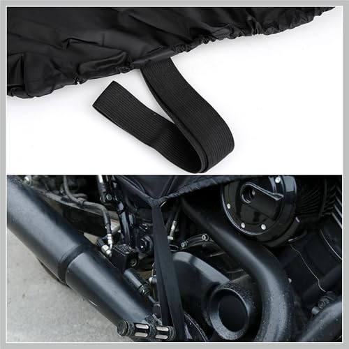 Motorcycle Cover Lightweight Half Cover Outdoor Waterproof Rain Dust Protector Black XL for Most Full Dress Touring Cruiser Replacement Car Parts