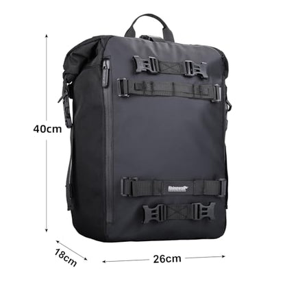 Waterproof Motorcycle Tail Bag 20L Motorbike Rear Rack Storage Bag Saddle Pannier for Touring Adventure Commuting Black - size: 20L