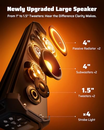 Ehaho 26 Inch 6 Speaker UTV Sound Bar, Bluetooth Golf Cart Speakers [Color Changing RGB & Strobe Light] IP66 Waterproof ATV Speaker System, SXS SoundBar Compatible with Polaris RZR CFmoto Can-Am - size: 26IN