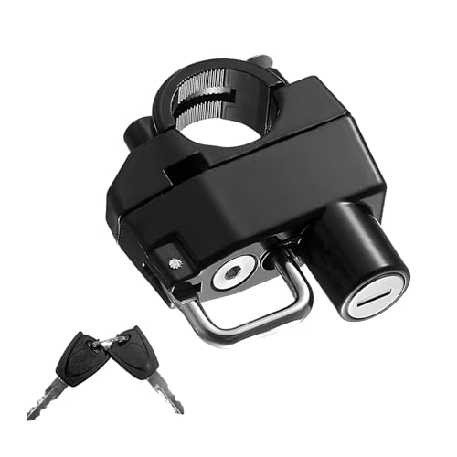 Motorcycle Helmet Lock, Anti-Theft Security Aluminum Alloy Handlebar Locks with 2 Keys, Tamper-Proof Safety Helmet Holder Hook for Motorcycles ATVs Dirt Bikes Scooters (Lock) - color: Lock