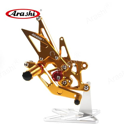 Arashi Version 2.0 Adjustable Rearsets for Honda CBR600RR 2009-2016 ABS include, Gold - color: Gold, size: CBR600RR 2009-2016 ABS include