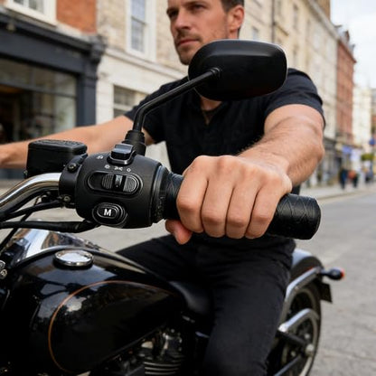 1 Pair Universal Silicone Handlebar Grip Covers, Wrap-Around Motorcycle Grips Wrap, Enhanced Grip and Comfort