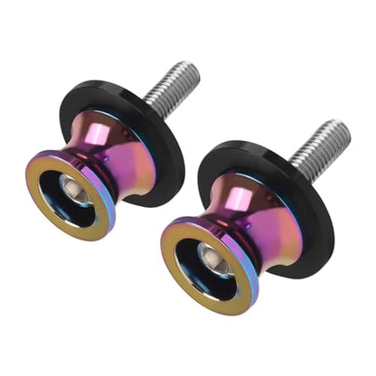CHIFUN 2Pcs 8MM M8 X1.5 Motorcycle Swing Arm Spools Sliders CNC Aluminum Swingarm Spools Stand Screw Compatible with Z900 Z1000 ZX10R ZX6R CBR600RR CBR900RR CBR1000RR(Rainbow Titanium) - color: Rainbow Titanium, size: M8