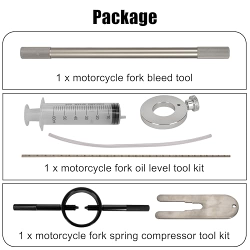 Motorcycle Fork Service Tool Kit - PSLER Fork Spring Compressor, Oil Level and Damper Rod Bleed Tool