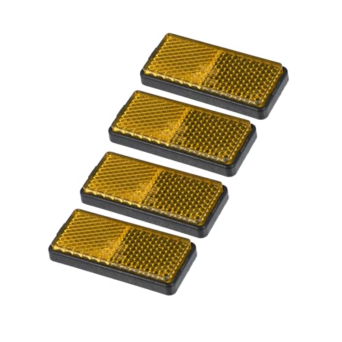 4pcs 56mm M5x0.8 Orange Plastic Universal Screw Mount Reflective Warning Reflector for Motorcycle Bike Auto Replacement Parts