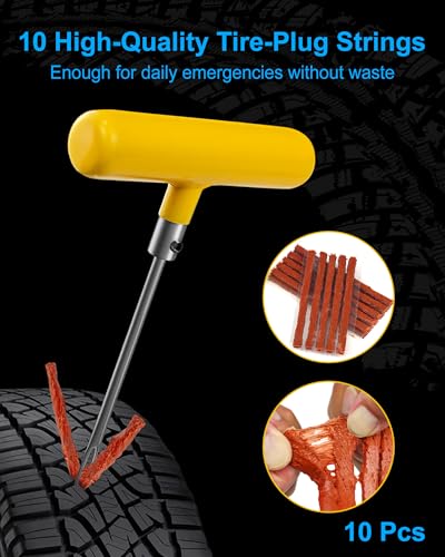 Tire Repair Kit with Plugs, Tire Plug Kit Heavy Duty Professional for Car, ATV, Motorcycle, Truck, Flat Tire Emergency Repair (Boxed Type - 19 PCs) - style: Boxed Type - 19 PCs