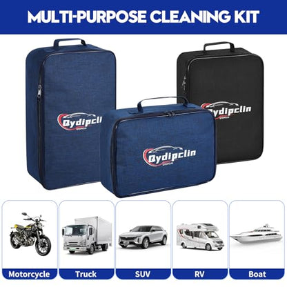Qydipclin 34Pcs Car Detailing Kit, Car Detailing Brush Set, Car Wash Cleaning Kit, Car Detailing Brushes, Professional Car Care Kit for Interior Exterior Wheels, Blue - size: 34pcs
