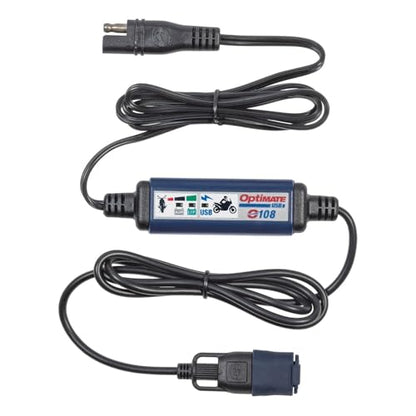 OptiMATE USB O-108, 3300mA USB charger with battery auto protect off, weatherproof, SAE, in & out cables