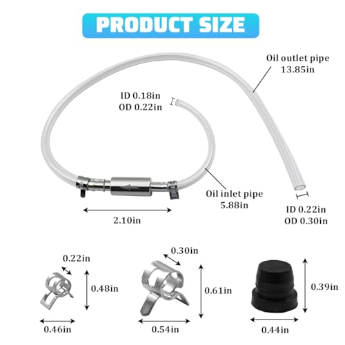 Motorcycle Brake Bleeder Hose Kit, Soft Brake Bleeder Hose with One-Way Check Valve, Bleeding Tool Kit with Rubber Cap & Metal Clamps, Universal for Car Motorcycle Clutch - size: 1Set