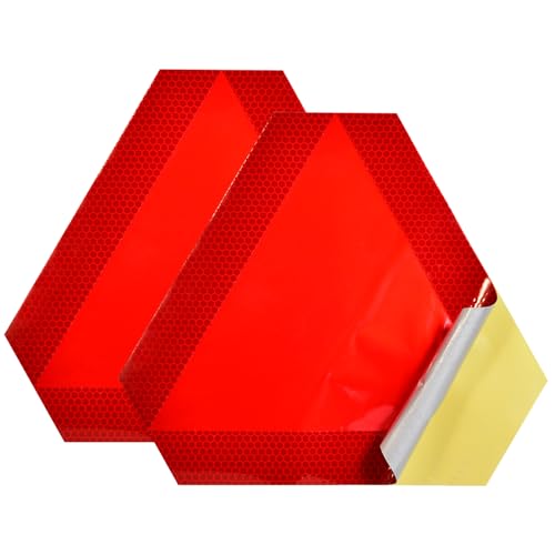 Kichwit Slow Moving Vehicle Triangle Reflective Sticker, 9.6 x 8.3 Inches, Safety Sign for Golf Cart Farm Tractors, 2 Pack - style: Reflective Sticker (2 Pack)