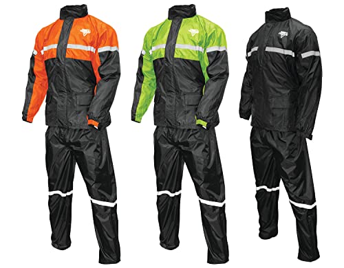 Nelson Rigg Stormrider Rain Suit; 100% Waterproof, Pants and Jacket Included with Reflective Striping - color: Orange/Black, size: X-Large