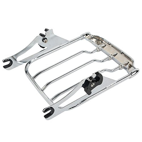 Chrome Detachable Sissy Bar Upright Passenger Backrest Pad & Air Wing Two Up Luggage Rack Fit for Harley Touring Road King Street Glide Road Glide 2009-2025 - color: Chrome #1