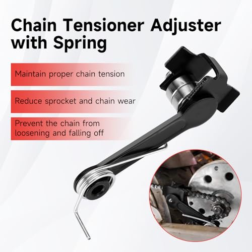 25H Chain 132 Link with Chain Tensioner Breaker Kit Compatible with Razor MX650 MX500 RSF650 SX500 Mcgrath Electric Dirt Bike MY1020 Motor Mini Pit Bike Rocket Scooter Motocross Moped Parts Red - color: Red