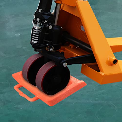ROBLOCK Pallet Jack Chock Heavy Duty Wheel Chock, Pallet Jack Stopper for Truck 14.2" Length x 11.2" Width x 2" Height (1 Pack, Orange) - color: Orange(1 Pack)
