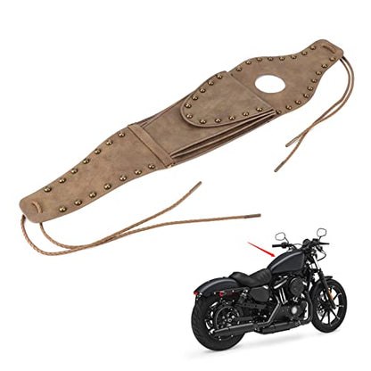 HERCHR Fuel Tank Panel Cover Bag, Motorcycle Gas Tank Pouch Bag PU Leather Pad Motorcycle Oil Fuel Tank Cover for XL 883 1200 48(Bronze Rivet Edge) - color: Bronze Rivet Edge