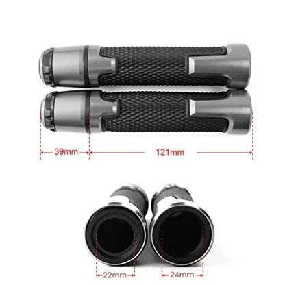7/8'' 22mm Motorcycle CNC Aluminum Powersports Handlebar Grips with Grip Ends for YZF R1 R3 R6 R25 R15 R125 600R Black - color: black