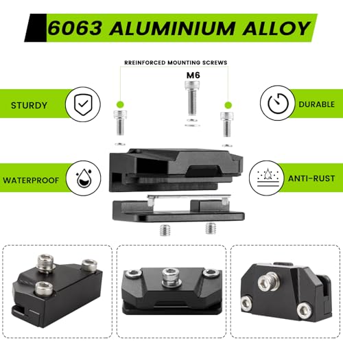 Ditch Light Brackets Hood Mount - 2PCS Universal LED Light Bar Mounting Brackets Hood Hinge Pillar Pod Fog Light Mounts Clamp M6 for Car Truck Off-Road Accessories No Drilling CNC Aluminum Black