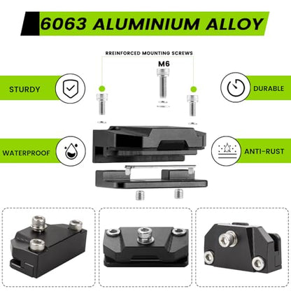 Ditch Light Brackets Hood Mount - 2PCS Universal LED Light Bar Mounting Brackets Hood Hinge Pillar Pod Fog Light Mounts Clamp M6 for Car Truck Off-Road Accessories No Drilling CNC Aluminum Black