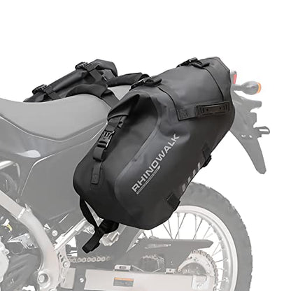 Rhinowalk Motorcycle Saddle Bags Waterproof Motorbike Panniers Motor Side Bag 18L (9L*2) Powersports Saddle Bag for Most Motorcycles Black, 1 Pair - size: 18L