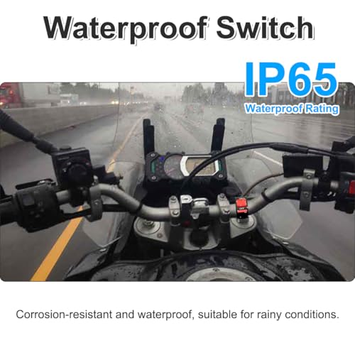 22mm Handlebar Mounting Switch 12-80V 7/8'' Universal ON-Off Handle Button Tuning Part LED Headlight Light Bar Brake Lights for Motorcycle Dirt Bike ATV - 2PCS