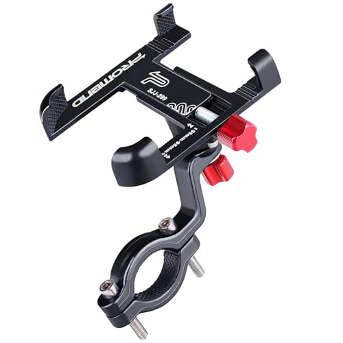 Ralos Bike Phone Mount, Aluminum Motorcycle Cellphone Holder, Mountain Bicycle Handlebar Cell Phone Clamp, Scooter Phone Clip for iPhone 16 Pro Max, 15 14 13 12 Mini, Samsung - color: Black