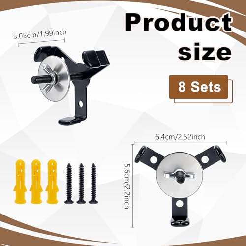 8PCS Hidden Football Helmet Wall Mount Display Floating Football Helmet Shelf Case Stand Heavy Duty Metal Hanger Holder for Full and Mini Helmets