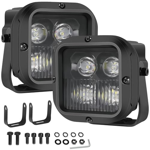 X-Series 3'' Cube CREE LED Pod Lights 2Pcs, 2026 New Spot Flood Combo Beam Offroad Ditch Fog Lights Driving Light Bar for Truck Jeep Pickup ATV UTV Motorcycle