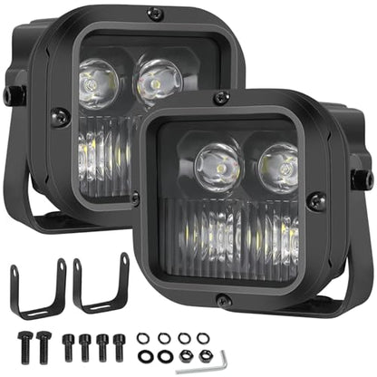 X-Series 3'' Cube CREE LED Pod Lights 2Pcs, 2026 New Spot Flood Combo Beam Offroad Ditch Fog Lights Driving Light Bar for Truck Jeep Pickup ATV UTV Motorcycle
