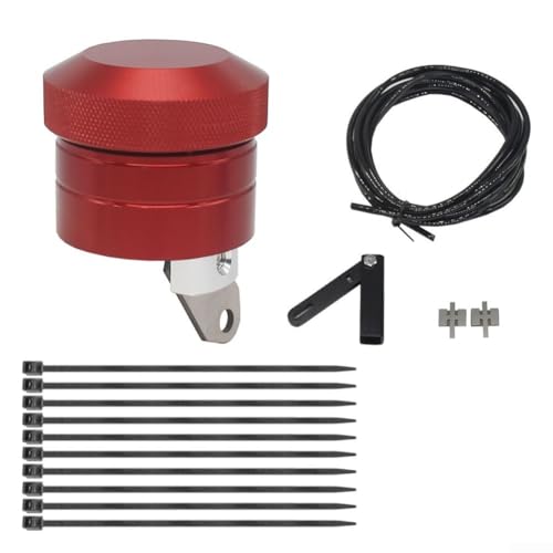 Motorcycle Chain Lubricator Oiler Lubrication System for All Chain Drive Motorcycles, Aluminum Alloy Direct Replacement Kit in Black, Red or Blue(red) - color: red