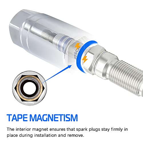 5/8-inch Magnetic Spark Plug Socket 3/8-inch Drive 6-Point Powerful Magnet Retains Spark Plugs Chrome Vanadium Steel - size: 5/8-inch