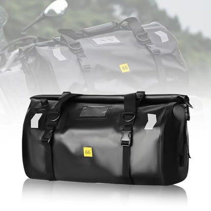 Waterproof PVC Motorcycle Dry Bag 66L Motorcycle Tail Saddle Bag Travel Luggage Storage Bag Roll Pack Bag Black - color: Black no logo