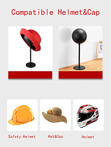 Helmet Stand - Metal Rotation Stand for Motocycle, Caps, Hats & Rugby Helmets - color: halfball*2