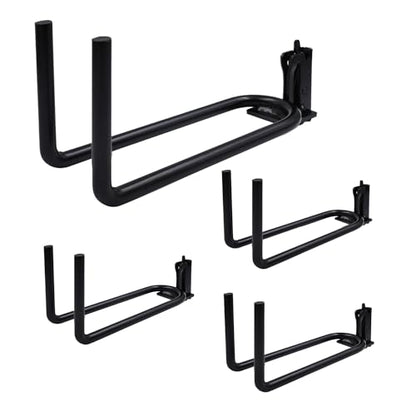 E-Track Heavy Duty Hook Hanger, Shovel/Tool Hanger, E Track Accessories Tool Holder, Universal Garage Storage Organizer System for Tools, 7.7" Deep 4 Pack