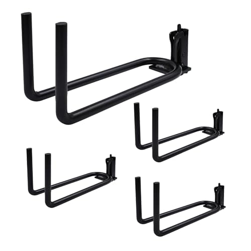 E-Track Heavy Duty Hook Hanger, Shovel/Tool Hanger, E Track Accessories Tool Holder, Universal Garage Storage Organizer System for Tools, 7.7" Deep 4 Pack