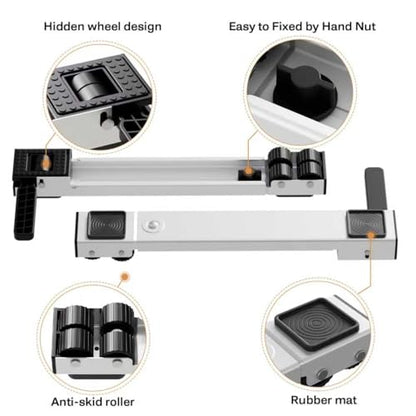 Appliance Rollers Heavy Duty,Newest Extendable Appliance Sliders,Liftable Washing Machine Base,Easily Move Washer and Dryer Machines,Refrigerators,Furniture-White - color: White