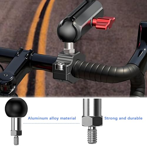 1" Ball Mount Adapter Base with M6 Threaded Bolt, Aluminum Alloy Ball Mount Base, Compatible with RAM Mounts Part B Size Double Socket Arm & Bike Motorcycle Phone Holder
