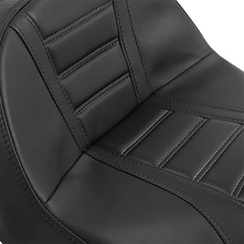 C.C. RIDER Black Motorcycle Seat - Hammock Seat fit for Harley Touring Road King Street Glide Road Glide Electra Glide 2009-2023 - color: Black