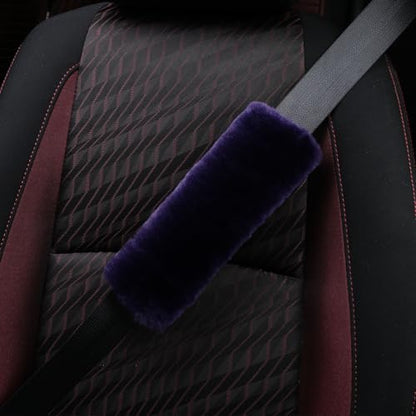 Soft & Cozy Australian Sheepskin Car Seat Belt Covers,2 Pack Fluffy Seatbelt Pads, Genunie Sheepskin Fur Shoulder Straps Cushions for Adults Kids Women and Men (DarkOrchid) - color: DarkOrchid