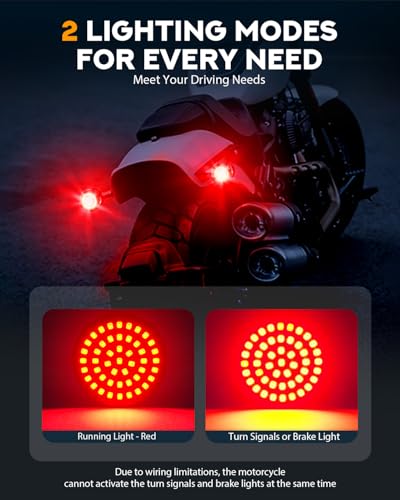 PBYMT New 1157 LED Motorcycle Rear Turn Signals Bulbs 2 Inch Bullet Lights with Smoked Lens Covers Fit for Harley Davidson Touring Dyna Softail Sportster Street Glide Road Glide Iron 883, 2PCS